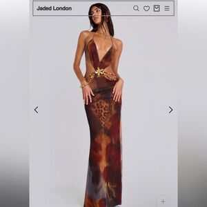 Jaded London Vida Backless Maxi Dress in Whiskey